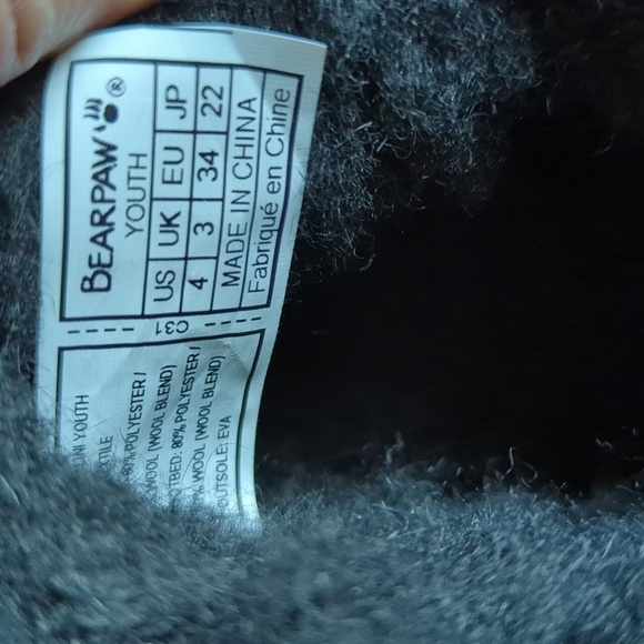 Bearpaw Black Sparkle Boots Ankle US size 5 Shalini Youth wool blend lining - Picture 9 of 11